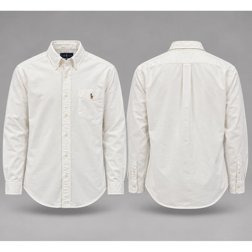 Polo Ralph Lauren Blake Men's L White Button Down Shirt Flesh Pony Classic Fit